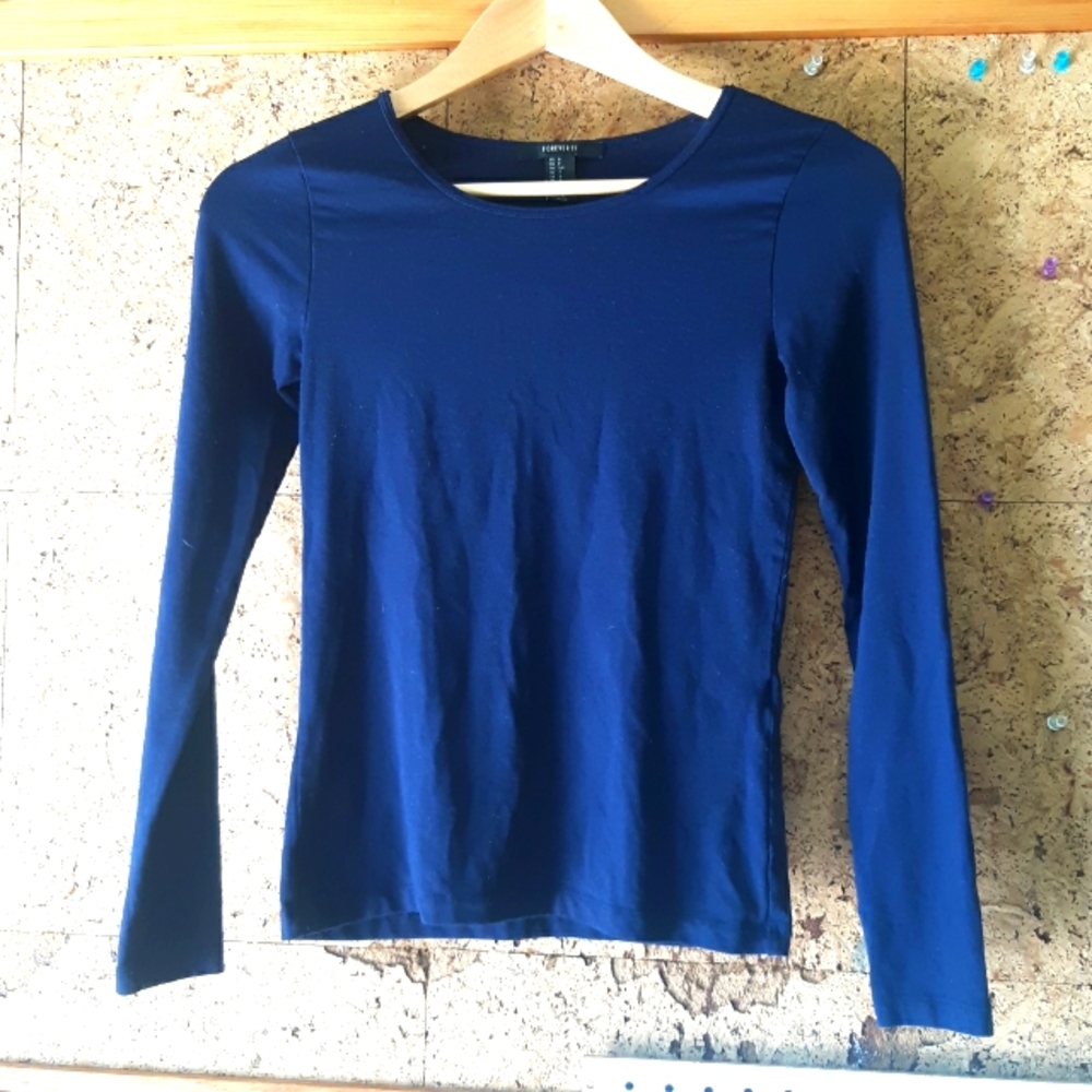 Forever 21, Size Small, Blue thermal long sleeve shirt